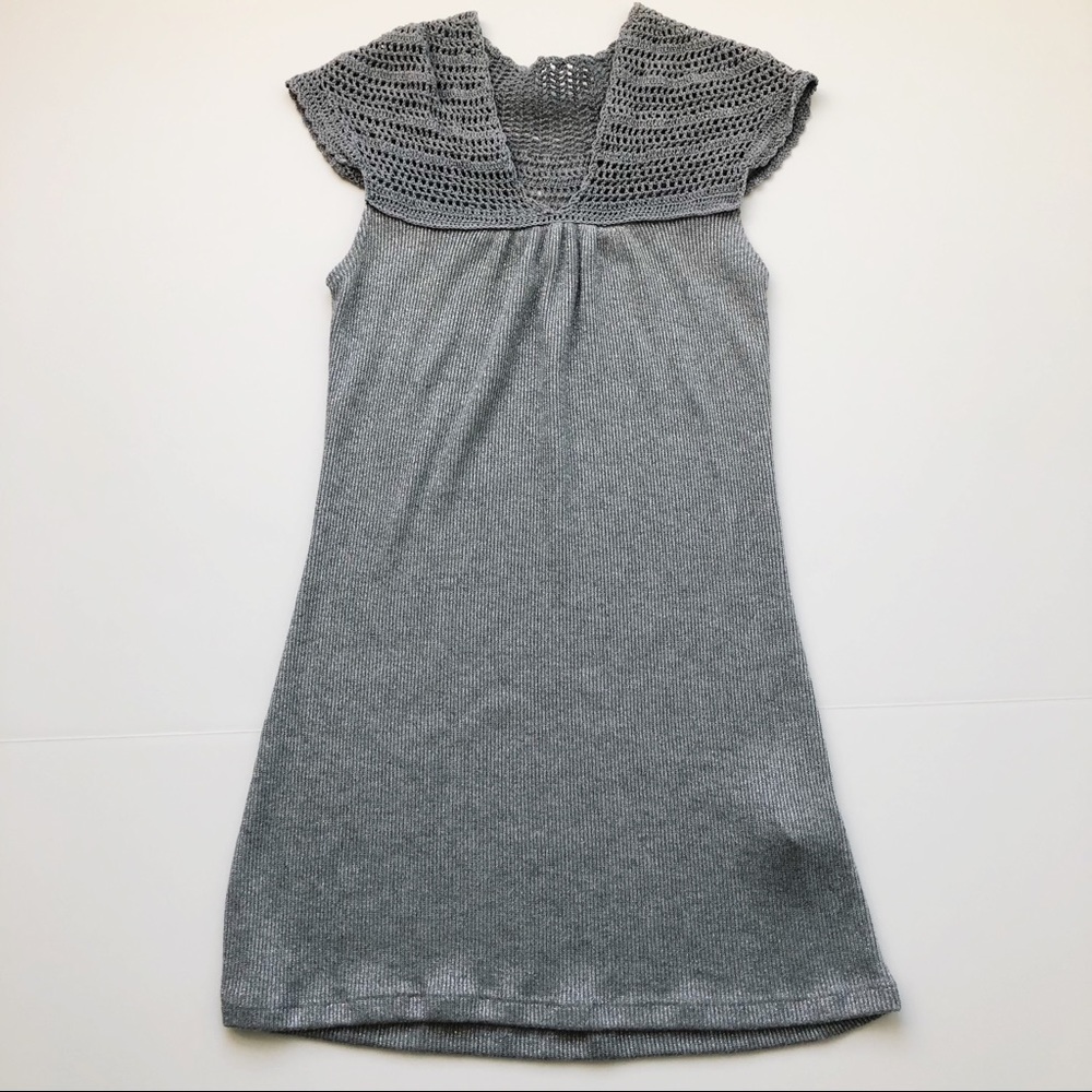 Gray and silver knit tunic. Size small